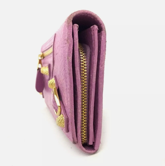 AUTH BALENCIAGA PURPLE BIFOLD LONG WALLET /B1510 - Picture 3 of 14